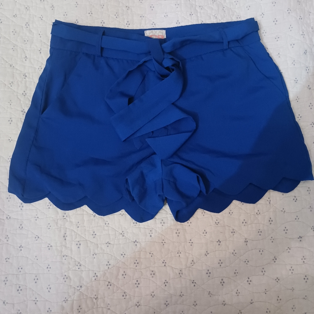 Gb cobalt blue scalloped hem dress short